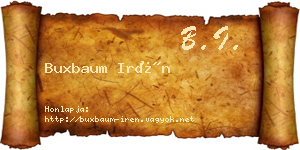 Buxbaum Irén névjegykártya